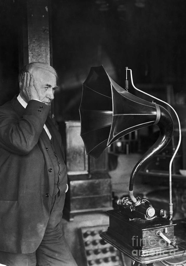 Thomas Edison Listening To Phonograph Photograph by Bettmann