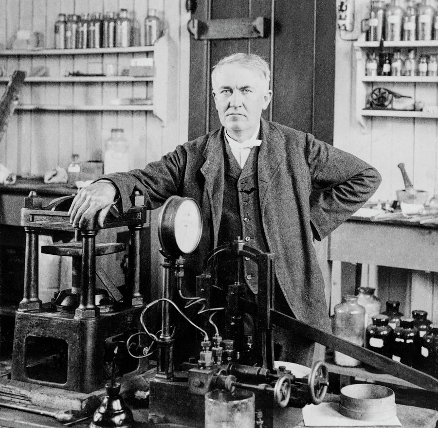 Thomas Edison Poses In His Lab 1901 Photograph by Daniel Hagerman