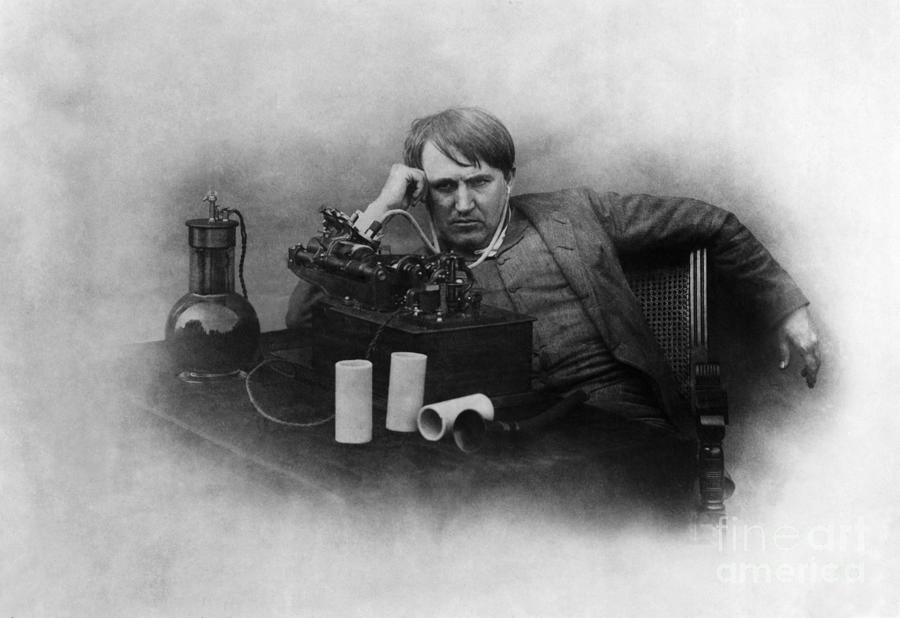 Thomas Edison With His Phonograph Photograph by Bettmann