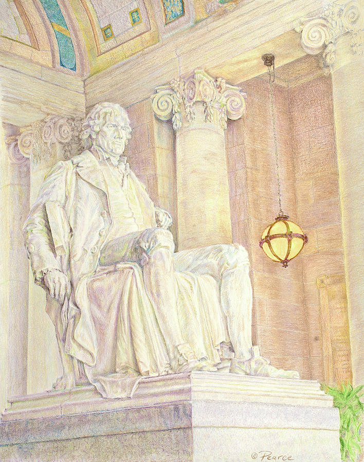 Thomas Jefferson Statue Drawing by Edward Pearce