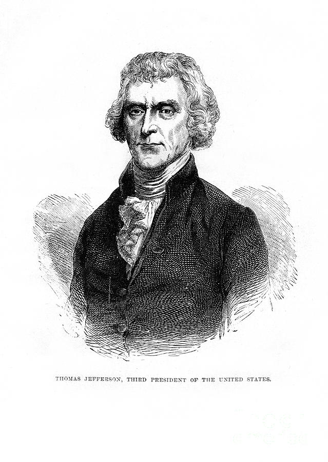 Thomas Jefferson, Third President Drawing by Print Collector
