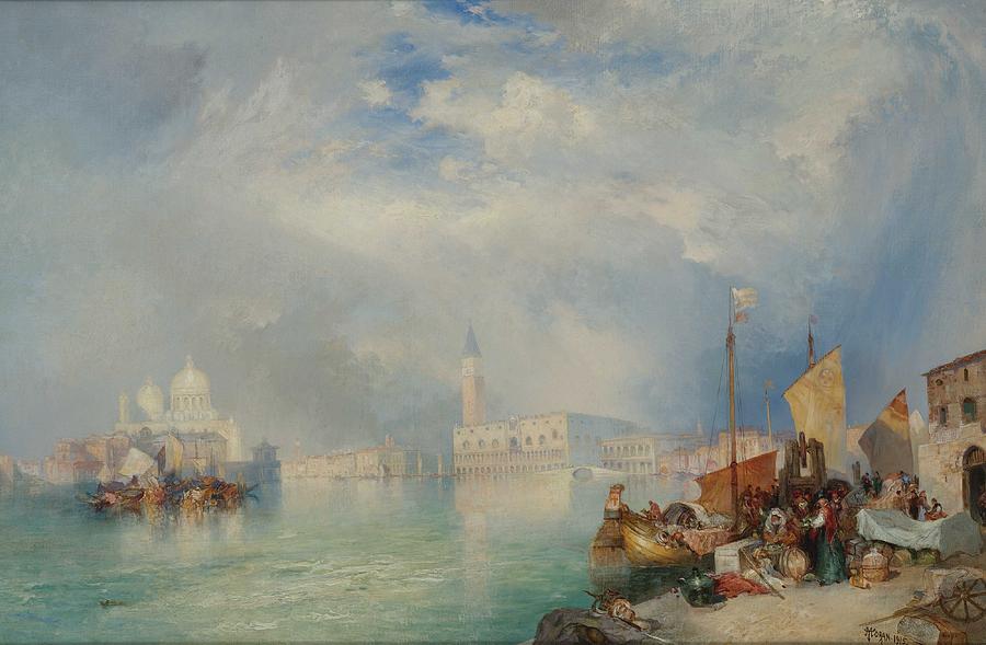Thomas Moran 1837 - 1926 ENTRANCE TO THE GRAND CANAL, VENICE Painting ...