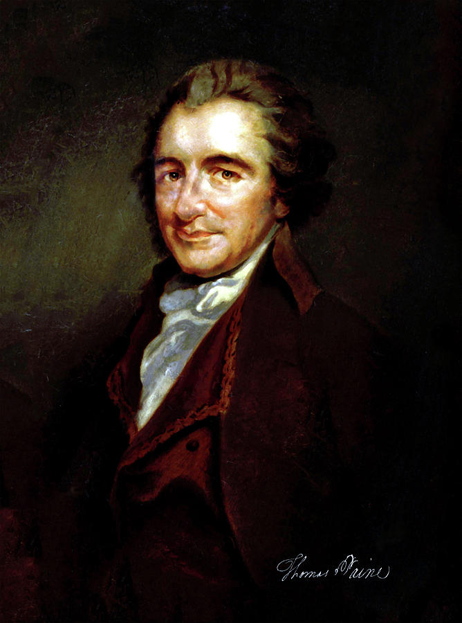Thomas Paine Common Sense Founding Fathers Signature on Portrait Photograph by Doc Braham