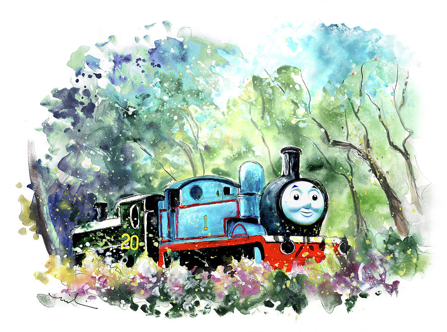 Thomas The Tank Engine In Buckfastleigh Painting by Miki De Goodaboom