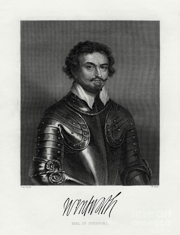 Thomas Wentworth, 1st Earl Of Strafford Drawing by Print Collector