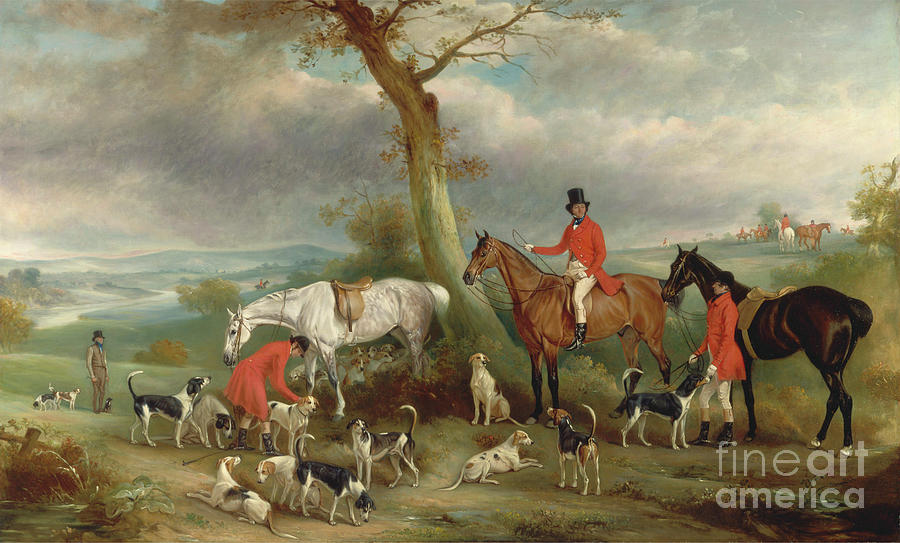 Dog Painting - Thomas Wilkinson, M.f.h., With The Hurworth Foxhounds, 1824 by John E. Ferneley