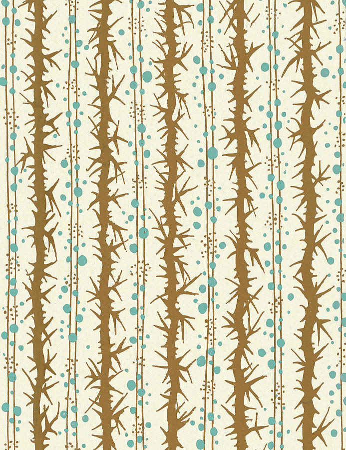 Vintage Drawing - Thorny Stripes by CSA Images