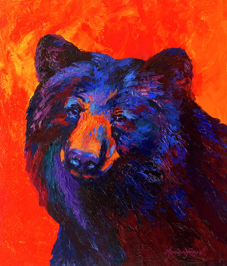 Animal Painting - Thoughtful Black Bear by Marion Rose