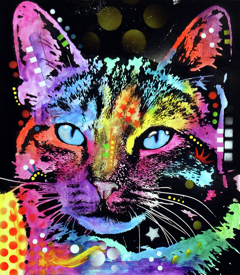 Kitty Mixed Media - Thoughtful Cat by Dean Russo