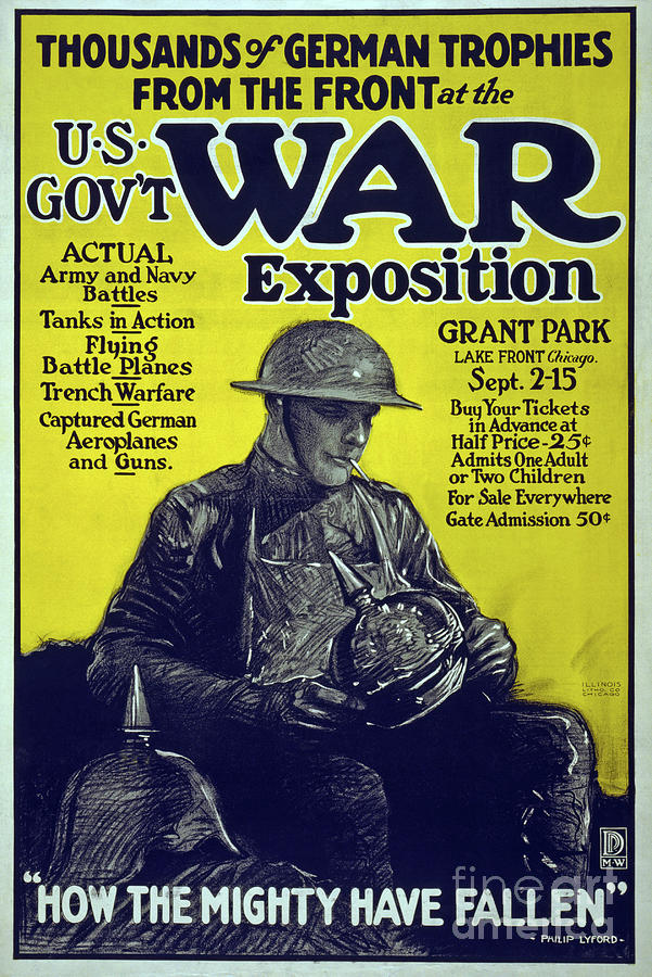 Thousands Of German Trophies From The Front At The U.s. Government War Exposition, 1917 Drawing by Philip Lyford