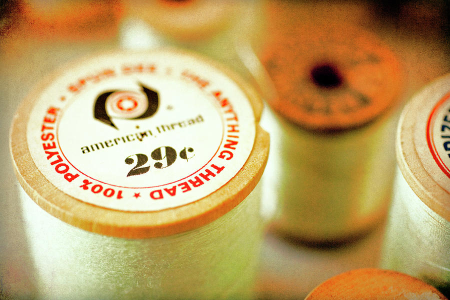 Vintage Photograph - Thread Spools 2 by Jessica Rogers