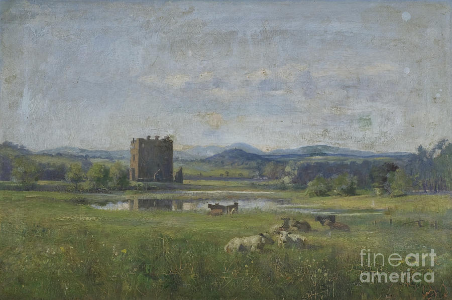 Threave Castle 1881 Painting by Mm Harper