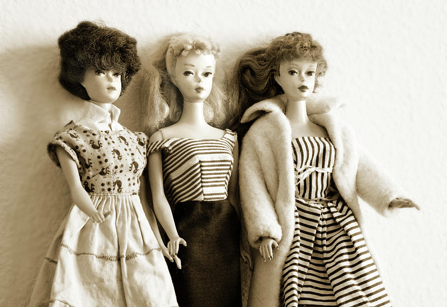Three Barbies Vintage Photograph