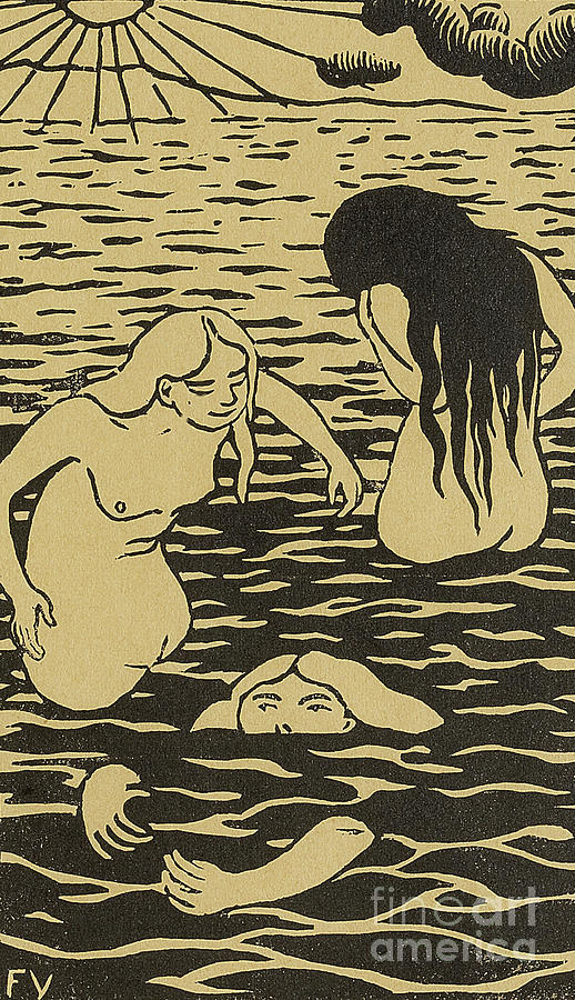 Nude Painting - Three Bathers, 1894 by Felix Vallotton