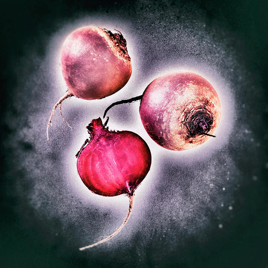 Three Beetroots Photograph by Peter Rees
