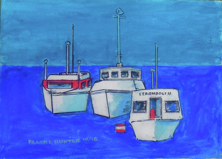 Three Boats at Stromboli by Frank Hunter Three Boats at Stromboli by Frank Hunter