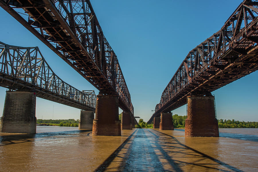 Three Bridges in Memphis _003 Photograph by James C Richardson