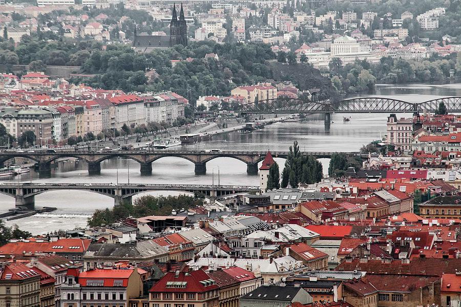 Three Bridges Over The Vltava Photograph by Hany J