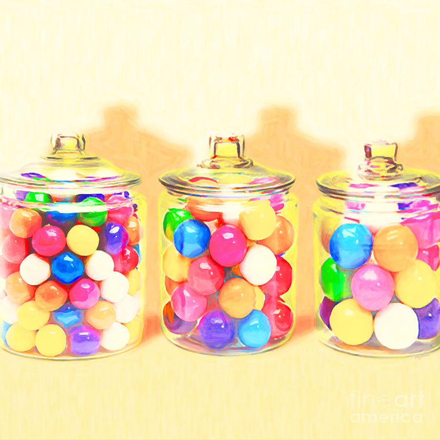 Three Candy Jars Big Bigger Biggest Pop Art 20180925 square Photograph by Wingsdomain Art and Photography