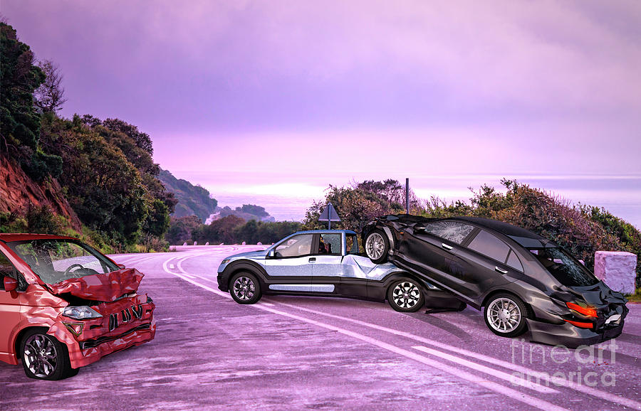Two Cars Crashed In Accident by Leonello Calvetti/science Photo