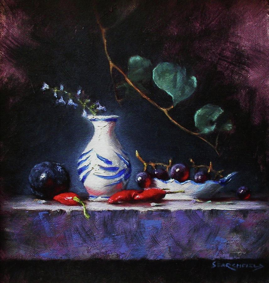 Still Life Painting - Three Chillis by Howard Searchfield