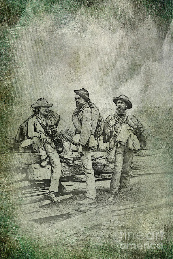Three Confederate Prisoners at Gettysburg Digital Art by Randy Steele