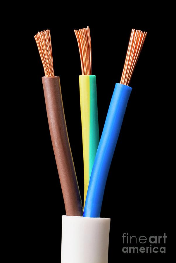Three-core Electric Cable Photograph by Martyn F. Chillmaid/science Photo Library