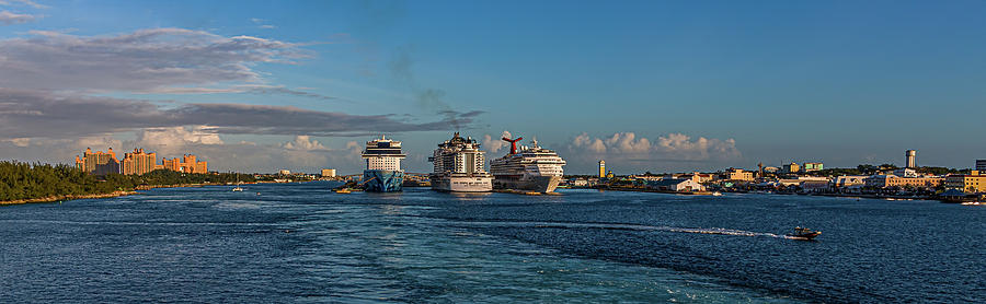 Three Cruise Ships in Nassau Photograph by Darryl Brooks