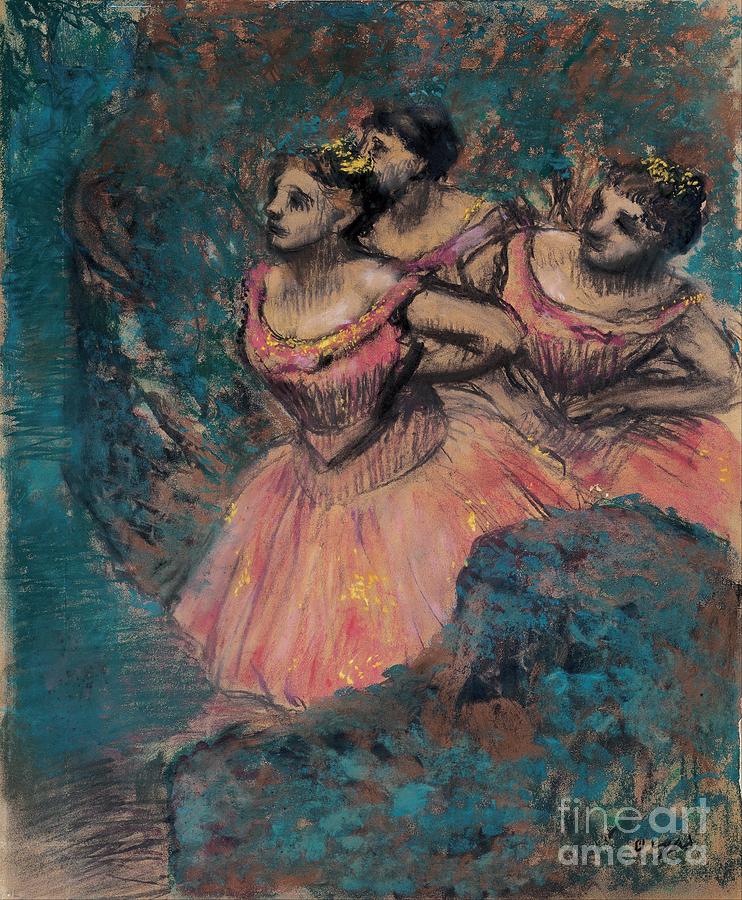 Three Dancers In Red 1896 Drawing by Heritage Images