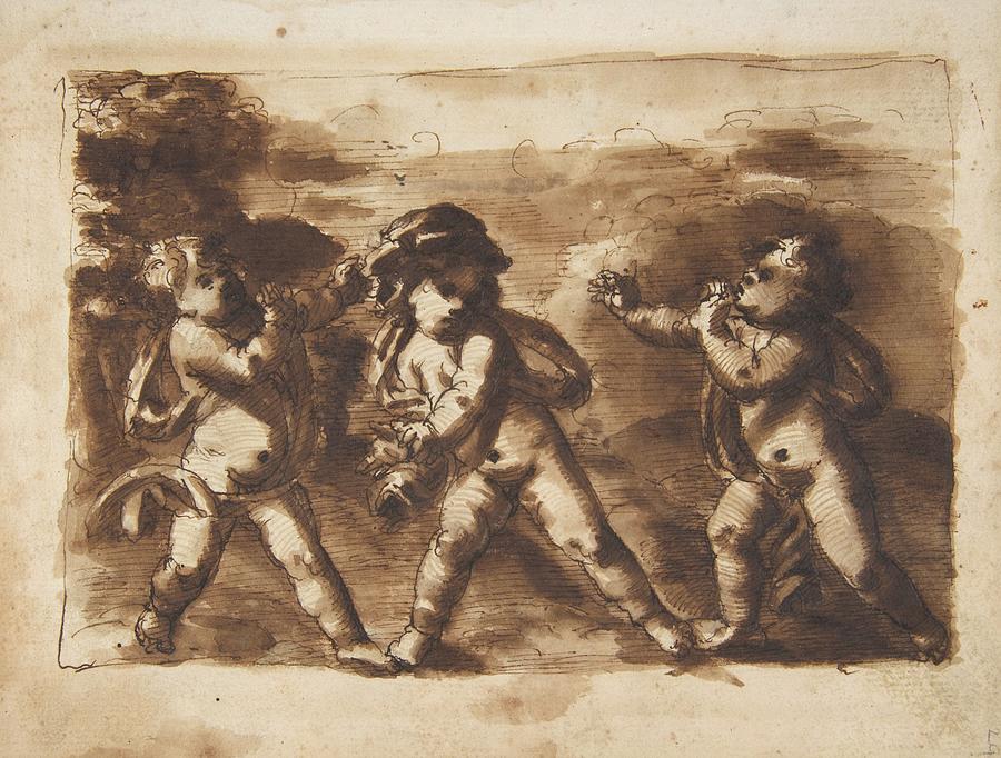 Three Dancing Putti Drawing by Leonardo Scaglia Fine Art America