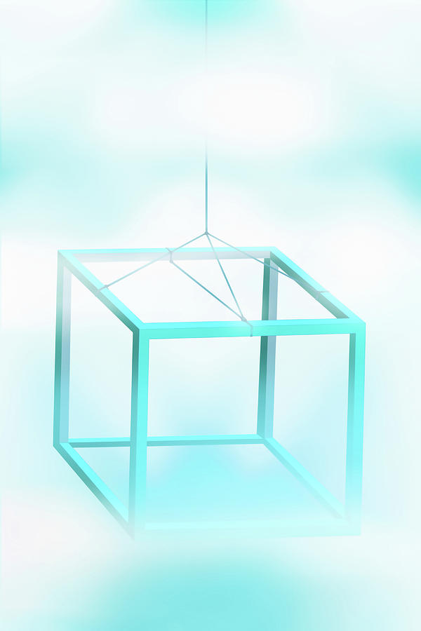 Three Dimensional Cube Frame Hanging Photograph by Ikon Images
