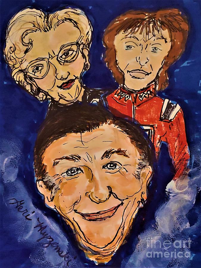 Three Faces Of Robin Williams Mixed Media