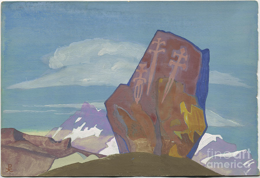 Three Glaives. Sketch, 1932 Painting by Nicholas Roerich