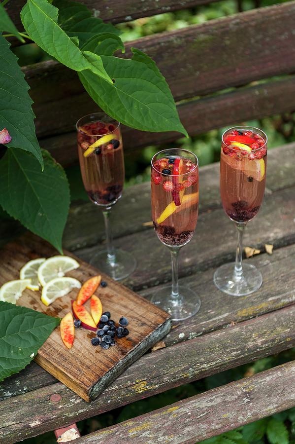 Three Glasses With Cold Fruit Drinks For Summer Photograph by Gabriela Lupu