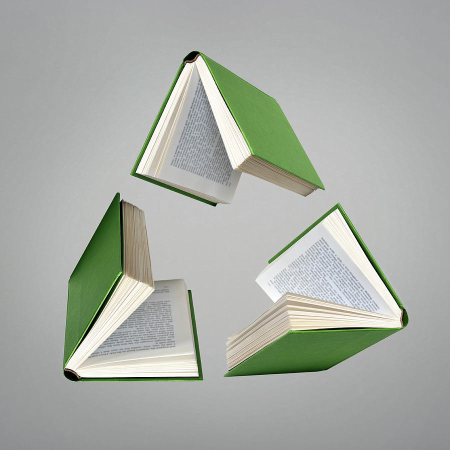 Three Green Books Resembling A Photograph by David Malan