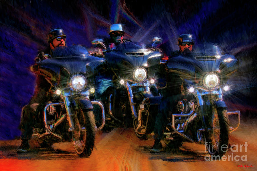Three Harley Davidsons Guys Photograph by Blake Richards