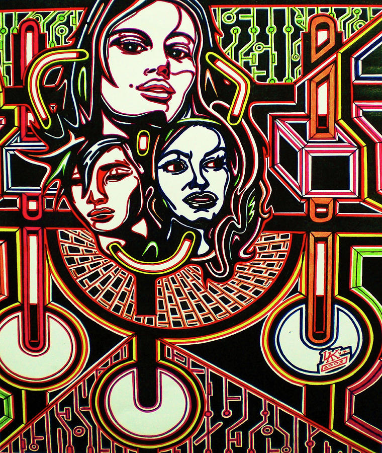 Three Heads Mixed Media by Abstract Graffiti - Fine Art America