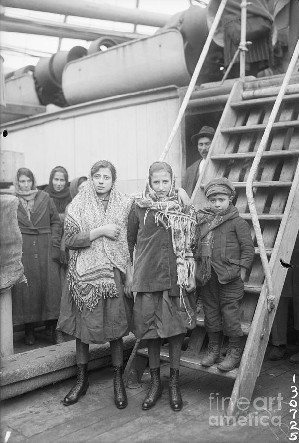Three Immigrant Children On Boat Photograph by Bettmann