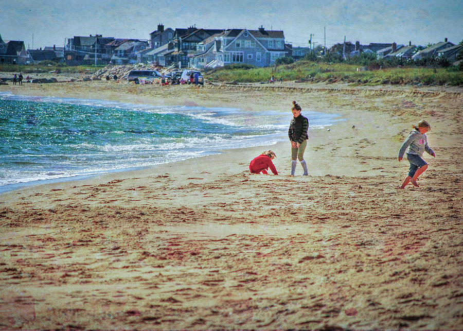 Three Kids on a Beach Photograph by Cordia Murphy