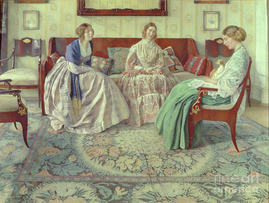 Three Ladies, 1916 Painting by Nikolay Filippovich Petrov