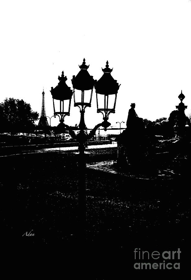 Three Lamps To The Eiffel Tower Paris Vertical Photograph by Felipe Adan Lerma