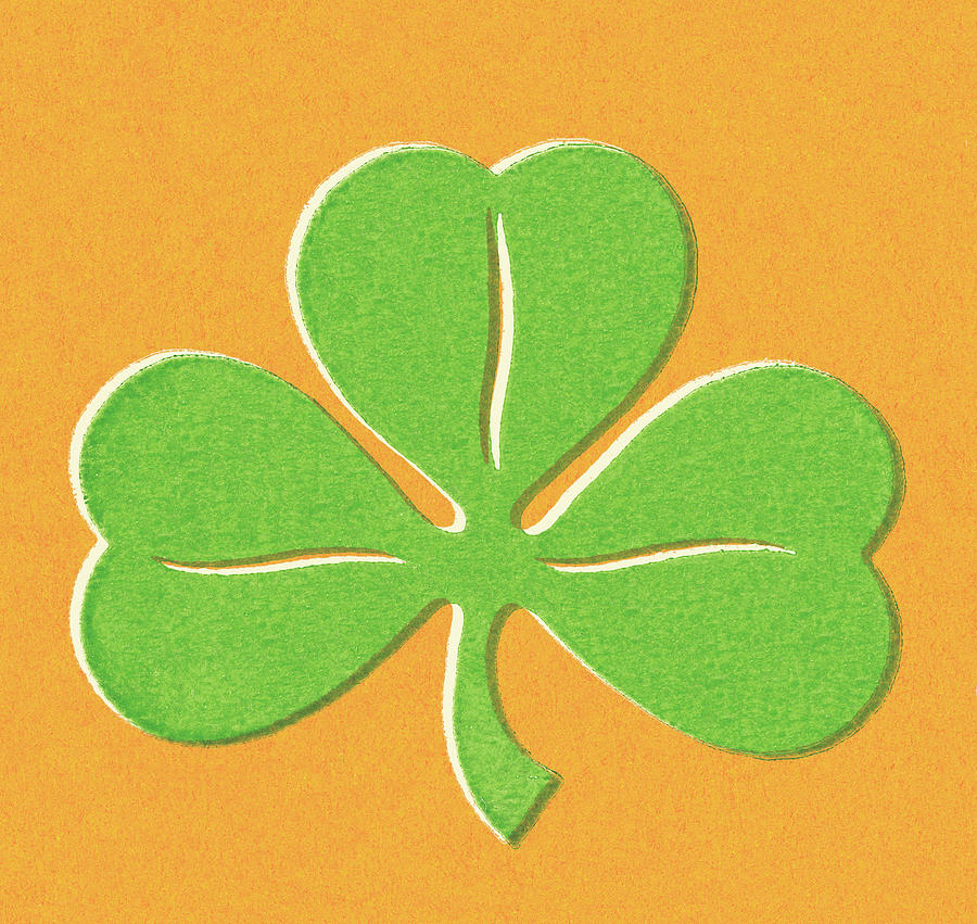 Vintage Drawing - Three-leaf clover by CSA Images