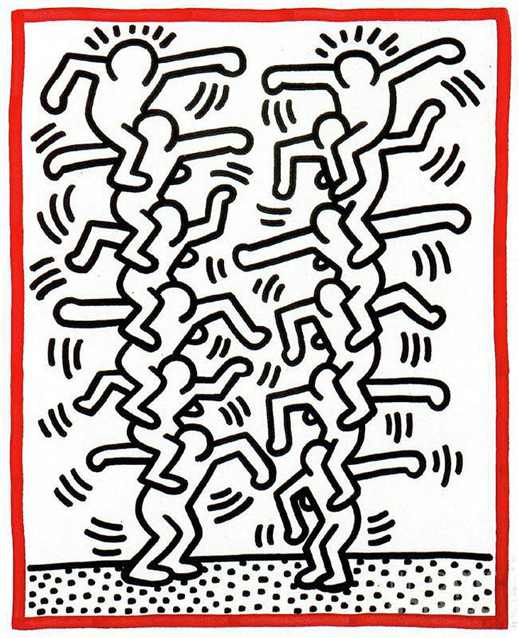 Haring Painting - Three Lithographs by Haring