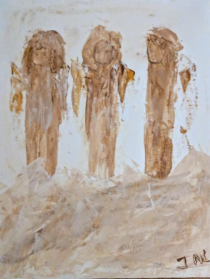 Three little muddy Angels Painting by Jennifer Nease - Fine Art America