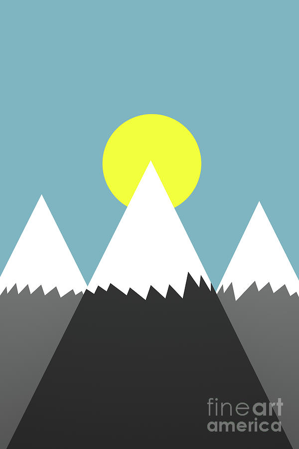 Three mountains and sun Digital Art by Clayton Bastiani