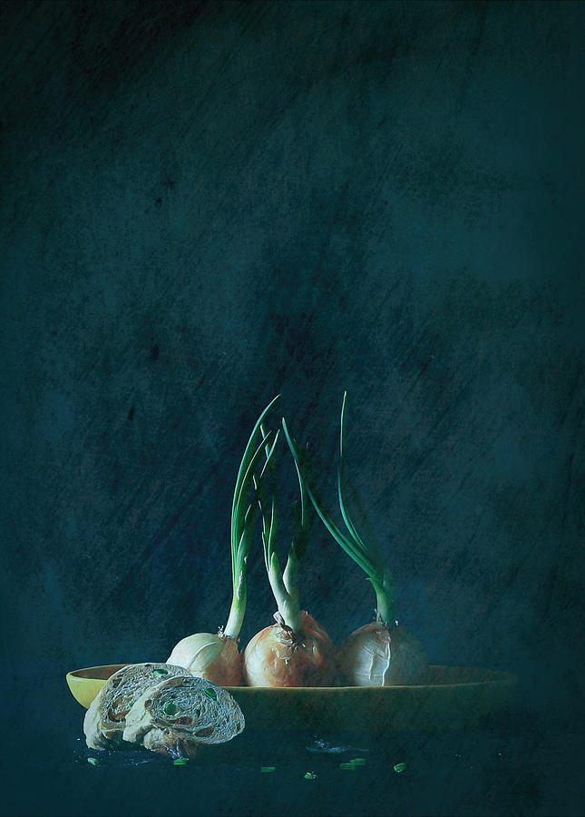 Onion Photograph - Three Onions by Fangping Zhou
