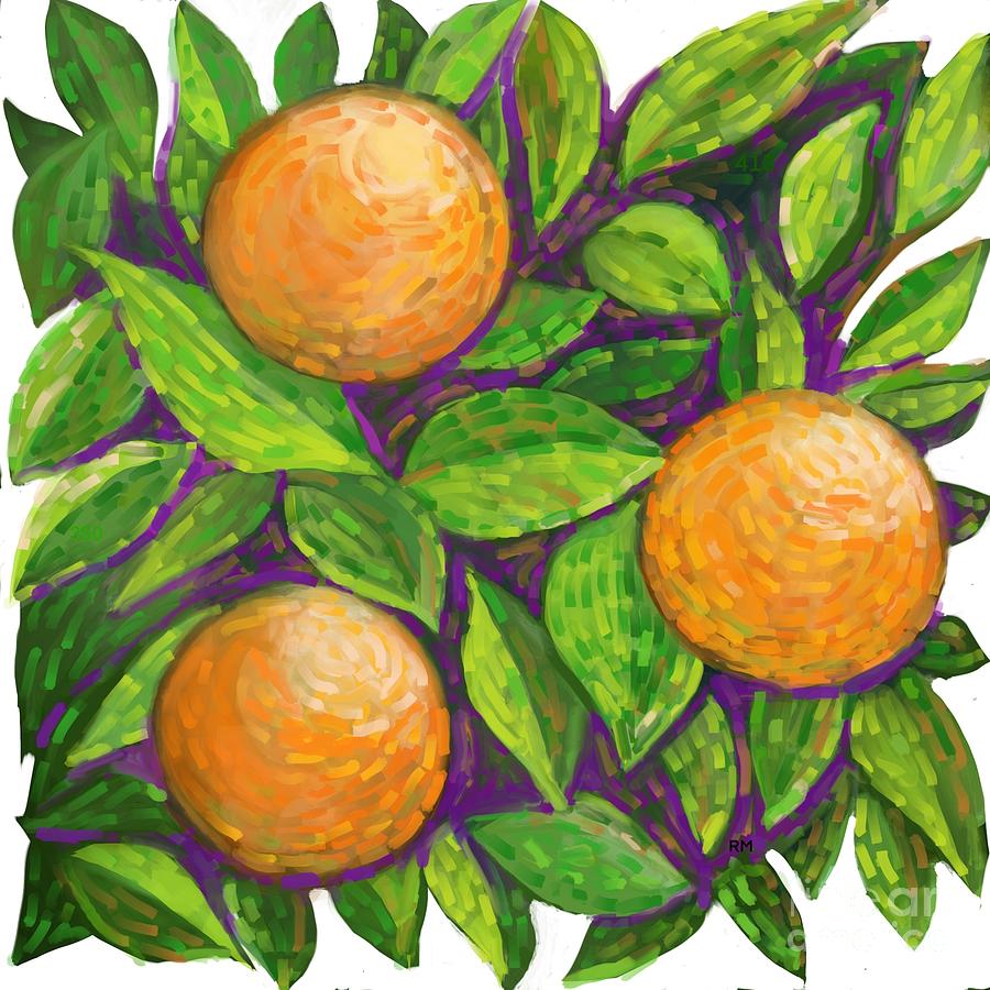 Three Oranges Digital Art by Ry M | Fine Art America