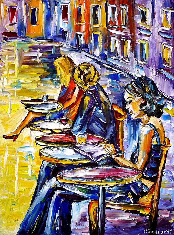 Three Parisiennes Painting by Mirek Kuzniar