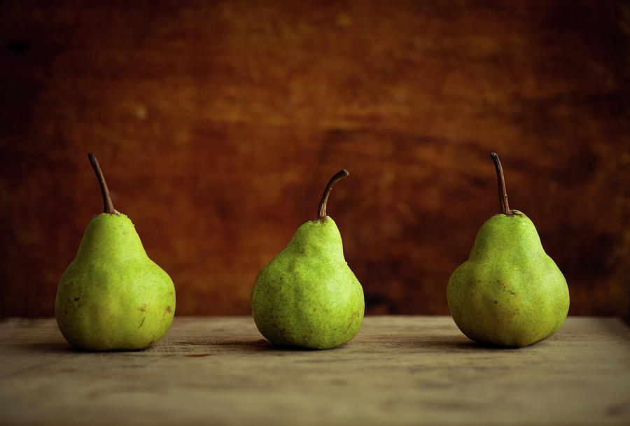 Fruit Photograph - Three Pears by Feryersan