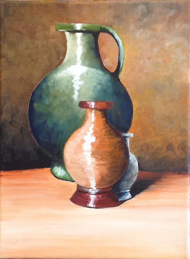 Three Pitchers Painting by Martin Schmidt